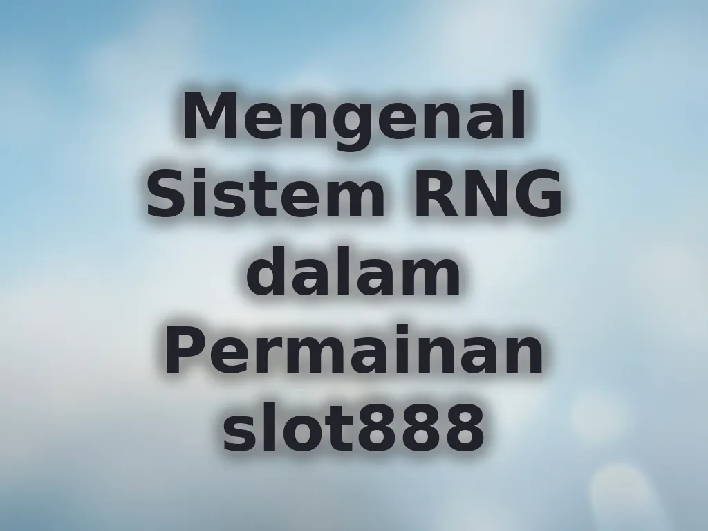 Mengenal Sistem RNG dalam Permainan slot888